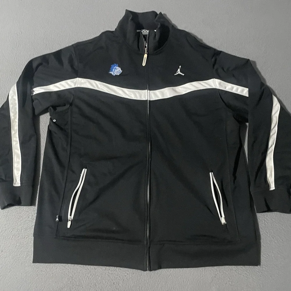 Jordan Track Jacket Men's XL Black‎ Full Zip Athletic Embroidered Knight